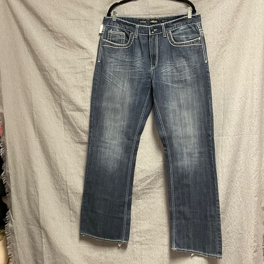 Helix Relaxed Fit Denim Jeans - Dark Blue